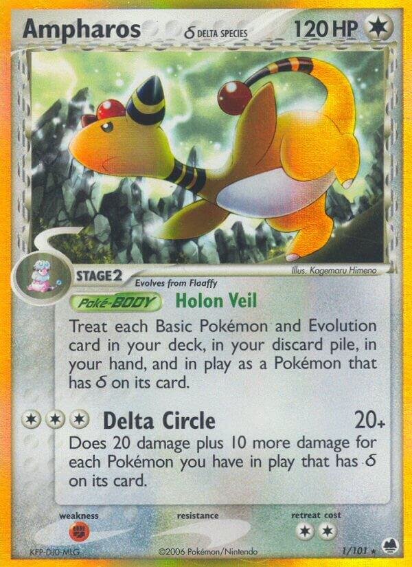 Ampharos (Delta Species) 1/101 Reverse Holofoil Dragon Frontiers Ampharos (Delta Species) 1/101 Reverse Holofoil Dragon Frontiers