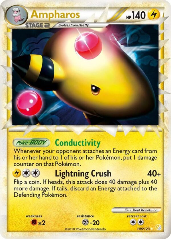 Ampharos (Prime) 105/123 Holofoil HeartGold SoulSilver