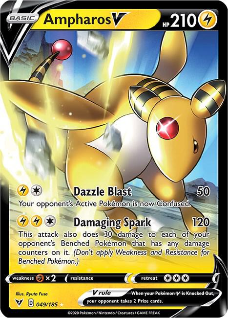 Ampharos V 049/185 Holofoil SWSH04: Vivid Voltage