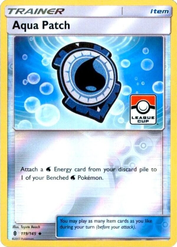 Aqua Patch 119/145 (League Cup) Reverse Holofoil League & Championship Cards Aqua Patch 119/145 (League Cup) Reverse Holofoil League & Championship Cards