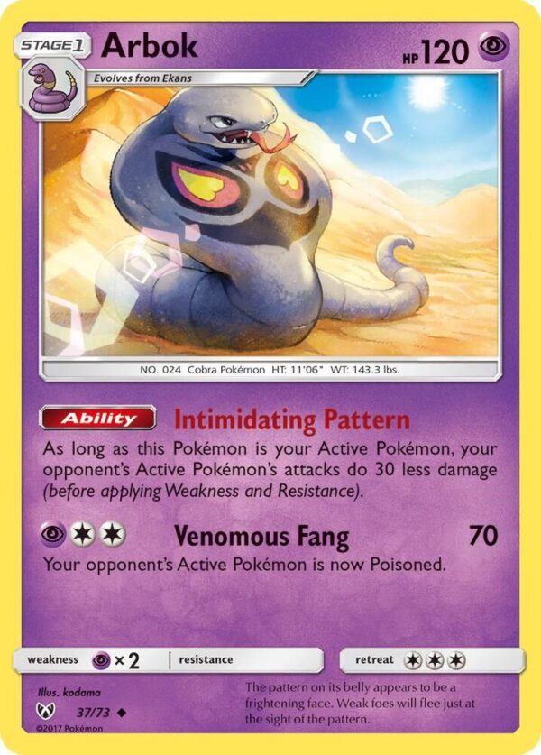 Arbok 37/73 Reverse Holofoil Shining Legends