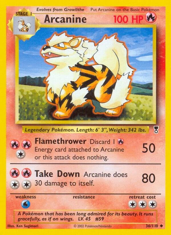 Arcanine 036/110 Reverse Holofoil Legendary Collection Arcanine 036/110 Reverse Holofoil Legendary Collection