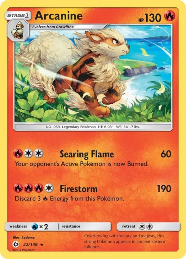 Arcanine 22/149 Holofoil SM Base Set