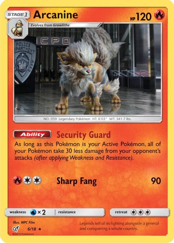Arcanine 6/18 Holofoil Detective Pikachu Arcanine 6/18 Holofoil Detective Pikachu