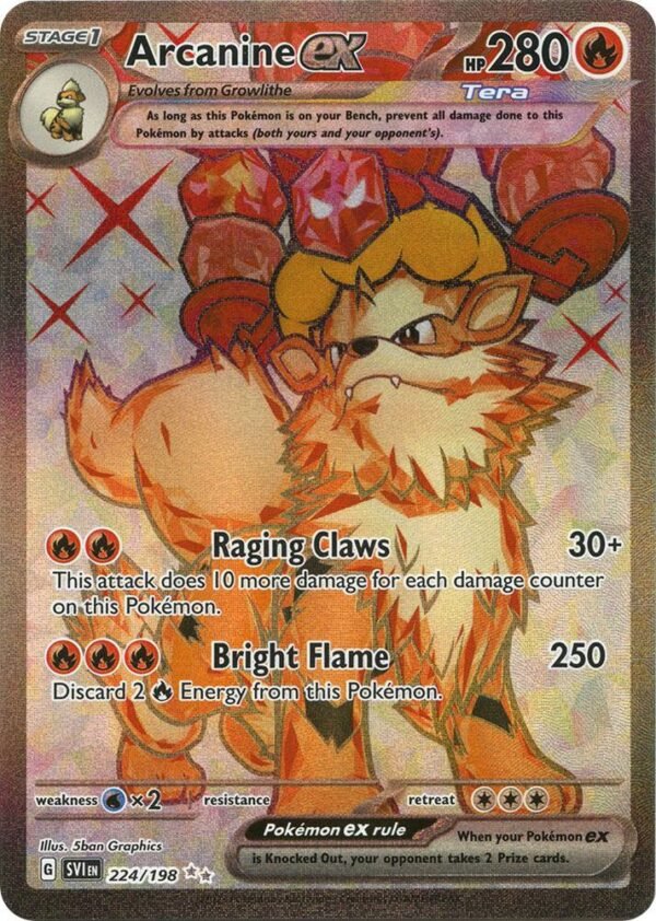 Arcanine ex 224/198 Holofoil SV01: Scarlet & Violet Base Set