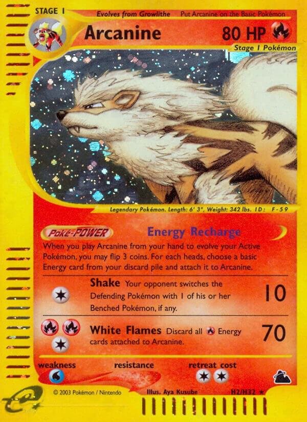 Arcanine (H2) H02/H32 Holofoil Skyridge Arcanine (H2) H02/H32 Holofoil Skyridge