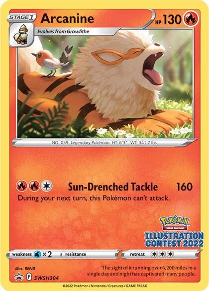 Arcanine (Illustration Contest 2022) SWSH304 Normal SWSH: Sword & Shield Promo Cards