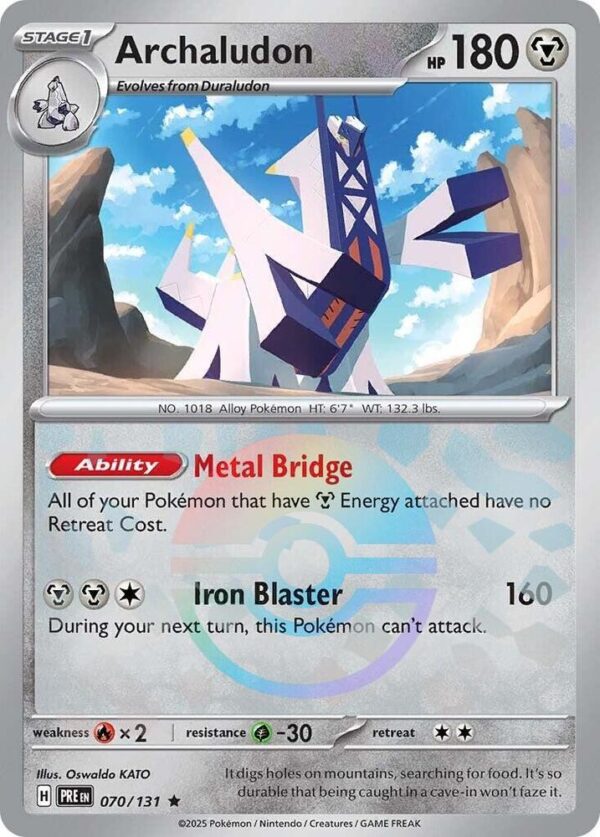 Archaludon (Poke Ball Pattern) 070/131 Holofoil SV: Prismatic Evolutions Archaludon (Poke Ball Pattern) 070/131 Holofoil SV: Prismatic Evolutions