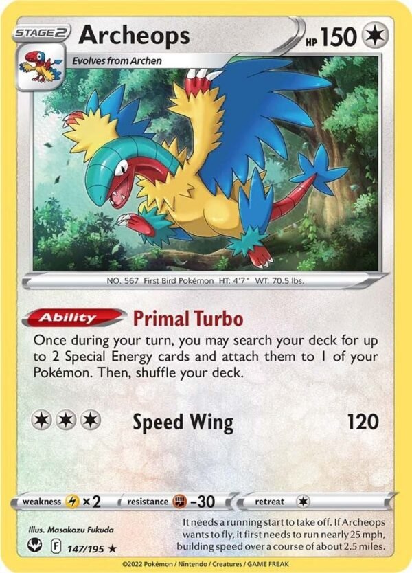 Archeops 147/195 Reverse Holofoil SWSH12: Silver Tempest Archeops 147/195 Reverse Holofoil SWSH12: Silver Tempest
