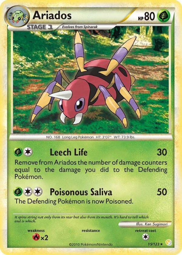 Ariados 15/123 Reverse Holofoil HeartGold SoulSilver Ariados 15/123 Reverse Holofoil HeartGold SoulSilver