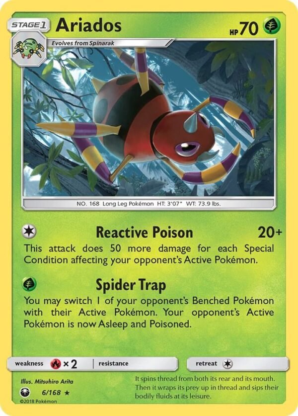 Ariados 6/168 Reverse Holofoil SM – Celestial Storm Ariados 6/168 Reverse Holofoil SM – Celestial Storm