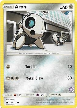 Aron (18) 65/111 Normal SM Trainer Kit: Alolan Sandslash & Alolan Ninetales Aron (18) 65/111 Normal SM Trainer Kit: Alolan Sandslash & Alolan Ninetales