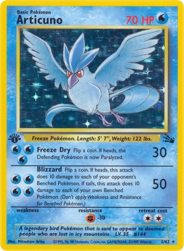 Articuno (2) 02/62 Unlimited Holofoil Fossil