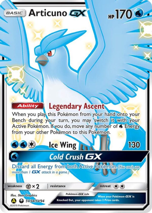 Articuno GX SV54/SV94 Holofoil Hidden Fates: Shiny Vault Articuno GX SV54/SV94 Holofoil Hidden Fates: Shiny Vault