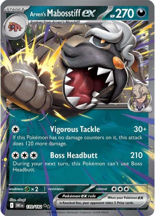 Arven’s Mabosstiff ex 139/182 Holofoil SV10: Destined Rivals