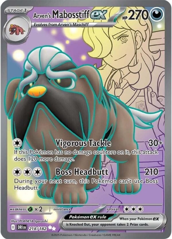 Arven’s Mabosstiff ex 218/182 Holofoil SV10: Destined Rivals