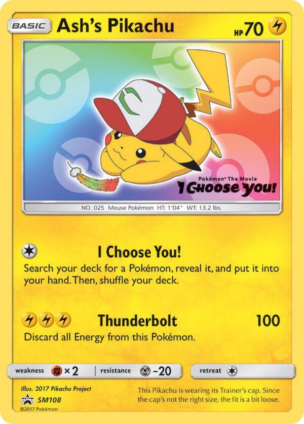 Ash’s Pikachu SM108 Normal SM Promos