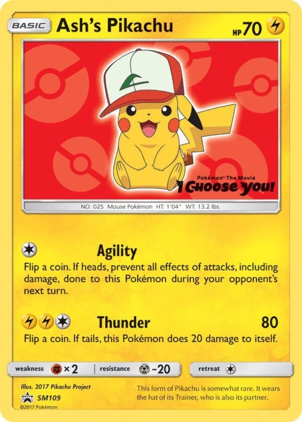Ash’s Pikachu SM109 Normal SM Promos Ash’s Pikachu SM109 Normal SM Promos