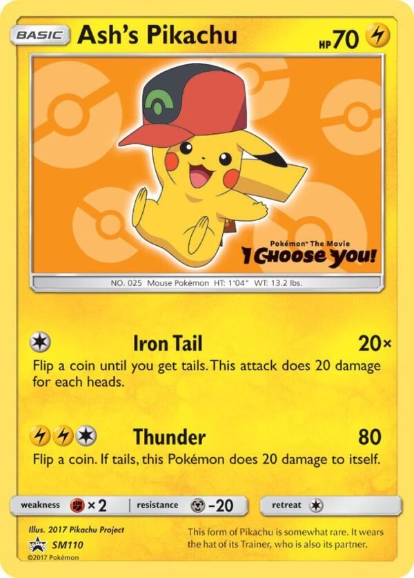 Ash’s Pikachu SM110 Normal SM Promos Ash’s Pikachu SM110 Normal SM Promos