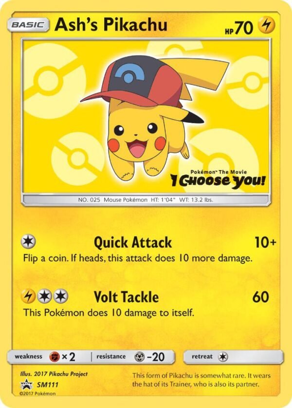 Ash’s Pikachu SM111 Normal SM Promos