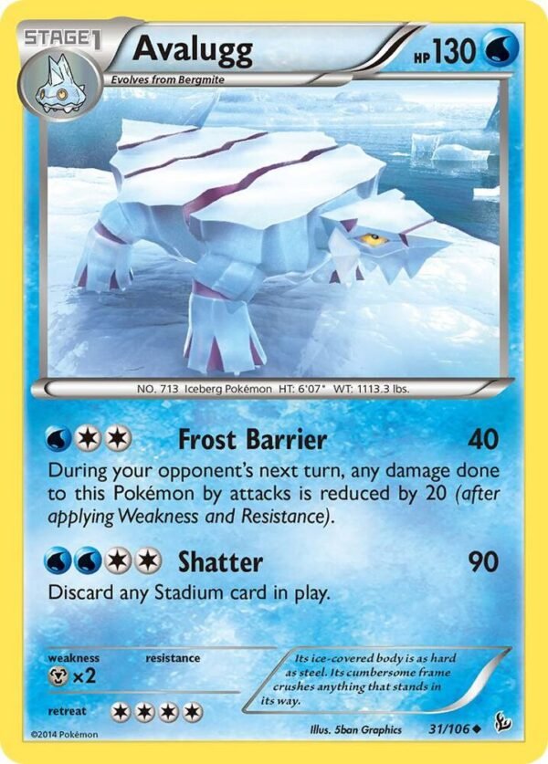 Avalugg 31/106 Reverse Holofoil XY – Flashfire Avalugg 31/106 Reverse Holofoil XY – Flashfire