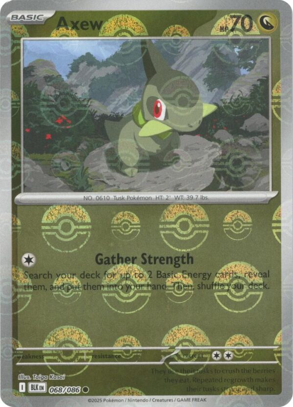 Axew (Poke Ball Pattern) 068/086 Holofoil SV: Black Bolt