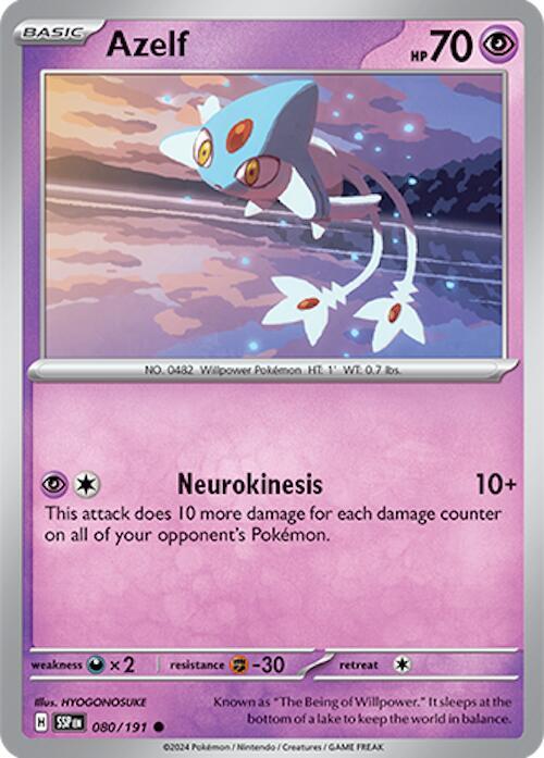Azelf 080/191 Reverse Holofoil SV08: Surging Sparks Azelf 080/191 Reverse Holofoil SV08: Surging Sparks