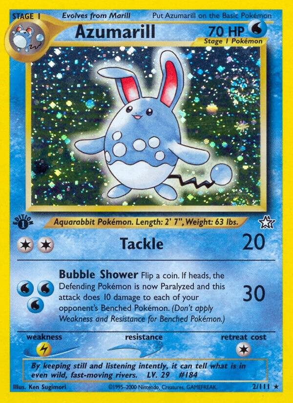 Azumarill 002/111 1st Edition Holofoil Neo Genesis Azumarill 002/111 1st Edition Holofoil Neo Genesis