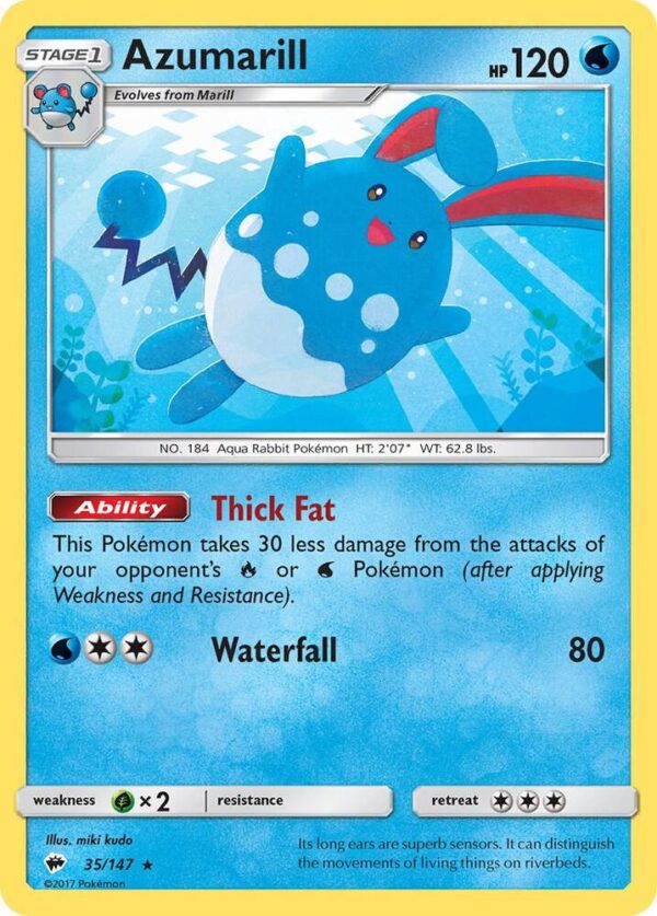 Azumarill 35/147 Reverse Holofoil SM – Burning Shadows