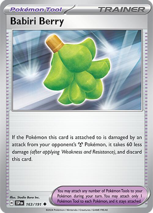 Babiri Berry 163/191 Reverse Holofoil SV08: Surging Sparks Babiri Berry 163/191 Reverse Holofoil SV08: Surging Sparks