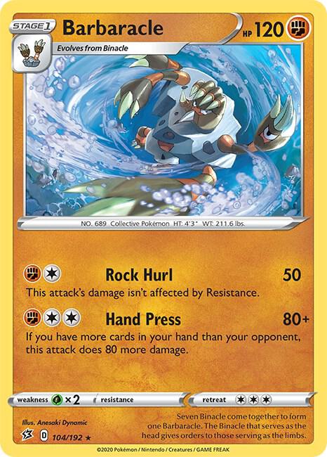 Barbaracle 104/192 Reverse Holofoil SWSH02: Rebel Clash