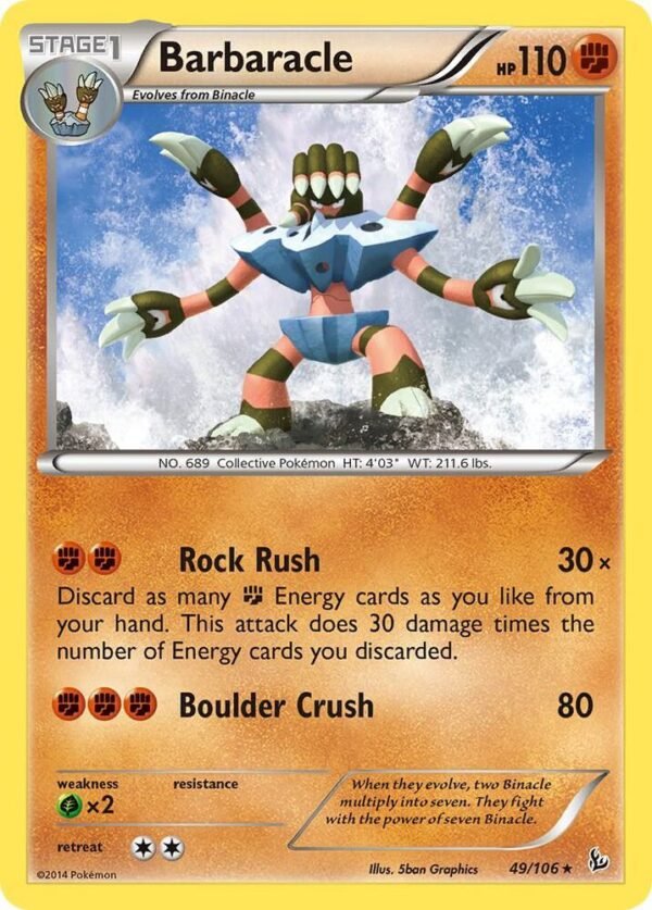 Barbaracle 49/106 Reverse Holofoil XY – Flashfire Barbaracle 49/106 Reverse Holofoil XY – Flashfire