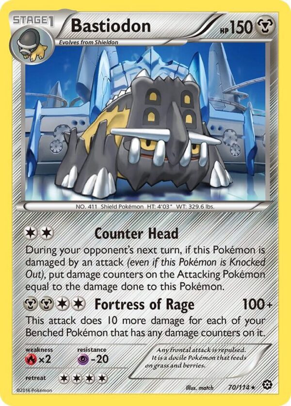 Bastiodon 70/114 Normal XY – Steam Siege Bastiodon 70/114 Normal XY – Steam Siege