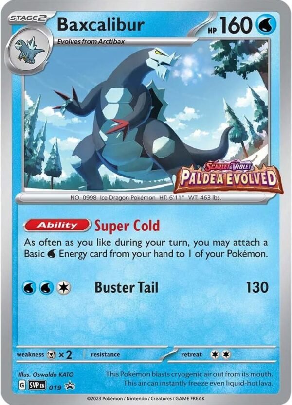 Baxcalibur 019 (Prerelease) Holofoil SV: Scarlet & Violet Promo Cards Baxcalibur 019 (Prerelease) Holofoil SV: Scarlet & Violet Promo Cards