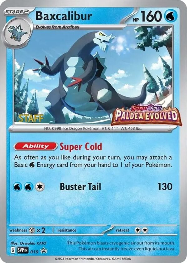 Baxcalibur 019 (Prerelease) [Staff] Holofoil SV: Scarlet & Violet Promo Cards