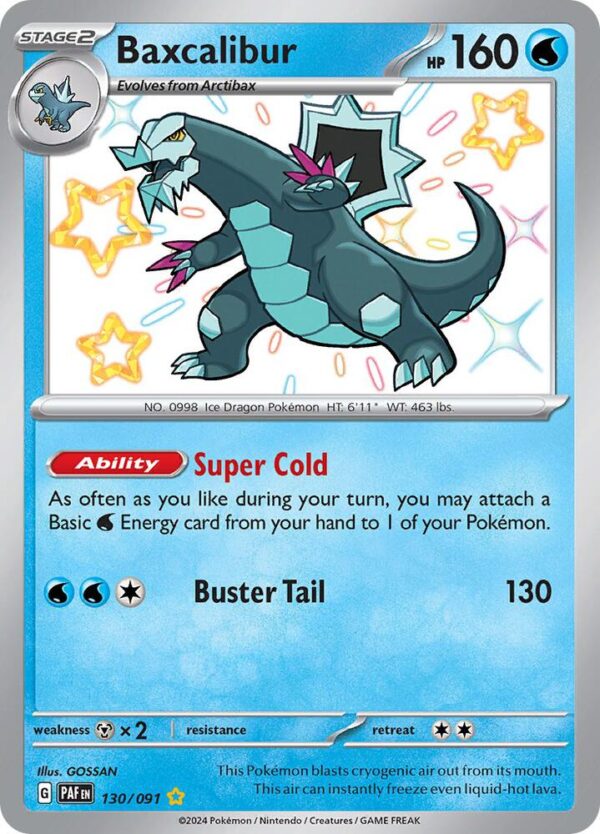 Baxcalibur 130/091 Holofoil SV: Paldean Fates Baxcalibur 130/091 Holofoil SV: Paldean Fates