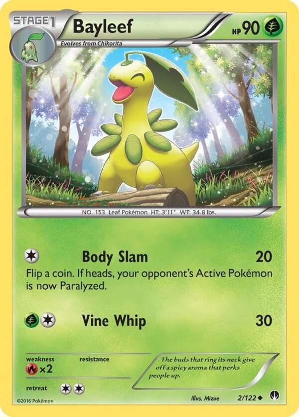 Bayleef 2/122 Reverse Holofoil XY – BREAKpoint Bayleef 2/122 Reverse Holofoil XY – BREAKpoint
