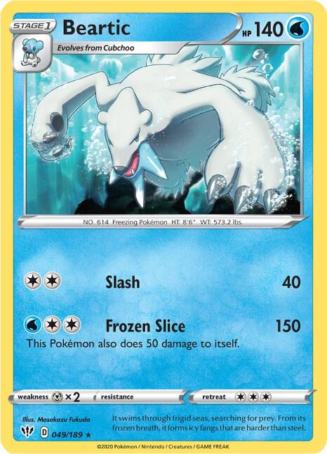 Beartic 049/189 Reverse Holofoil SWSH03: Darkness Ablaze