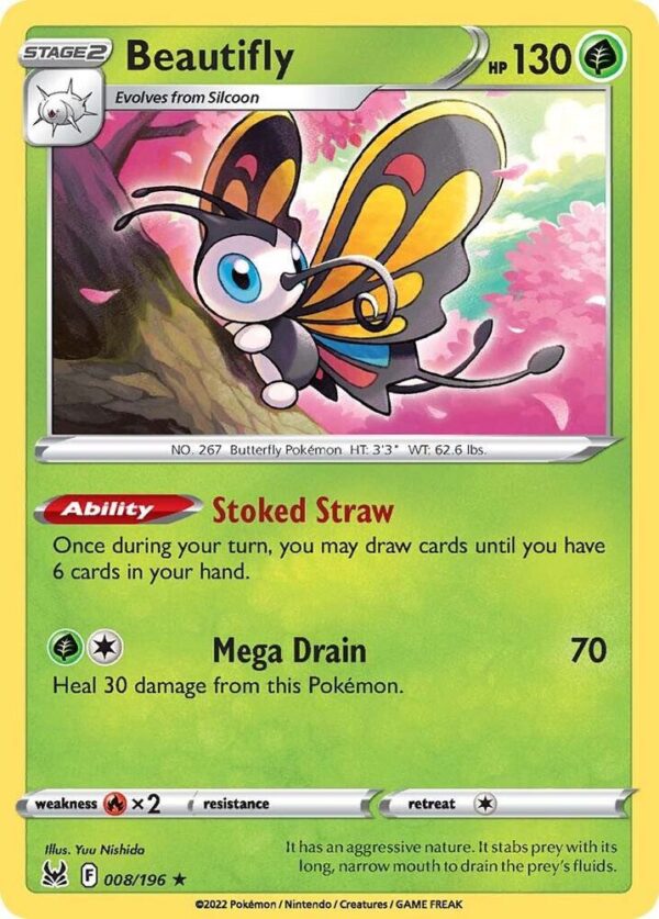 Beautifly 008/196 Holofoil SWSH11: Lost Origin