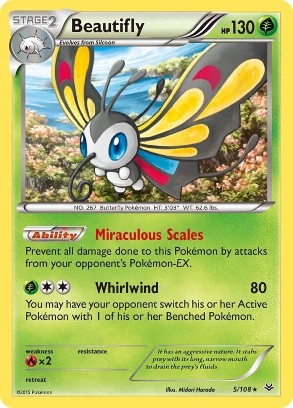 Beautifly 5/108 Holofoil XY – Roaring Skies Beautifly 5/108 Holofoil XY – Roaring Skies