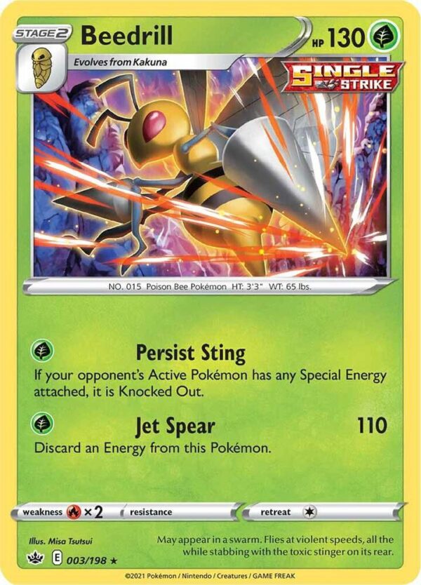 Beedrill 003/198 Holofoil SWSH06: Chilling Reign