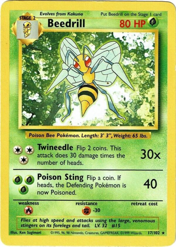 Beedrill 017/102 Normal Base Set Beedrill 017/102 Normal Base Set