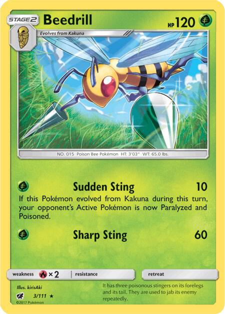 Beedrill 3/111 Reverse Holofoil SM – Crimson Invasion