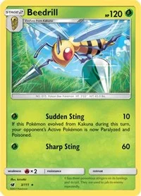 Beedrill | 3/111 | Reverse Holofoil | SM - Crimson Invasion Beedrill | 3/111 | Reverse Holofoil | SM - Crimson Invasion
