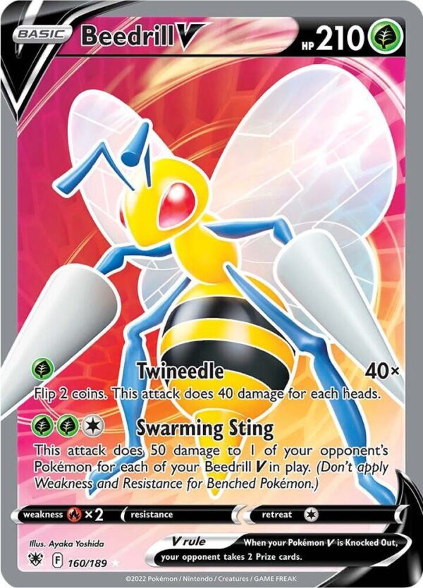 Beedrill V (Full Art) 160/189 Holofoil SWSH10: Astral Radiance