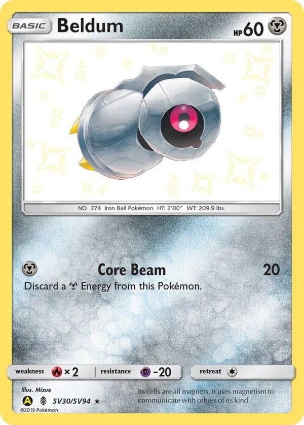 Beldum SV30/SV94 Holofoil Hidden Fates: Shiny Vault Beldum SV30/SV94 Holofoil Hidden Fates: Shiny Vault