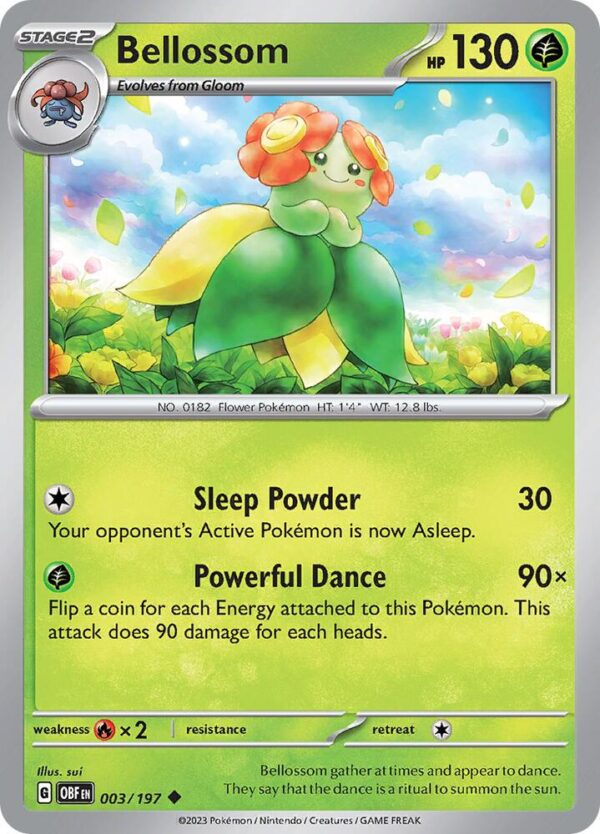 Bellossom 003/197 Reverse Holofoil SV03: Obsidian Flames Bellossom 003/197 Reverse Holofoil SV03: Obsidian Flames