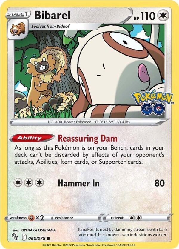 Bibarel 060/078 Reverse Holofoil Pokemon GO