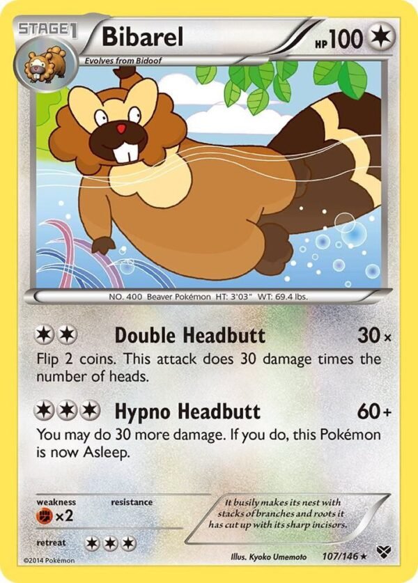 Bibarel 107/146 Reverse Holofoil XY Base Set Bibarel 107/146 Reverse Holofoil XY Base Set