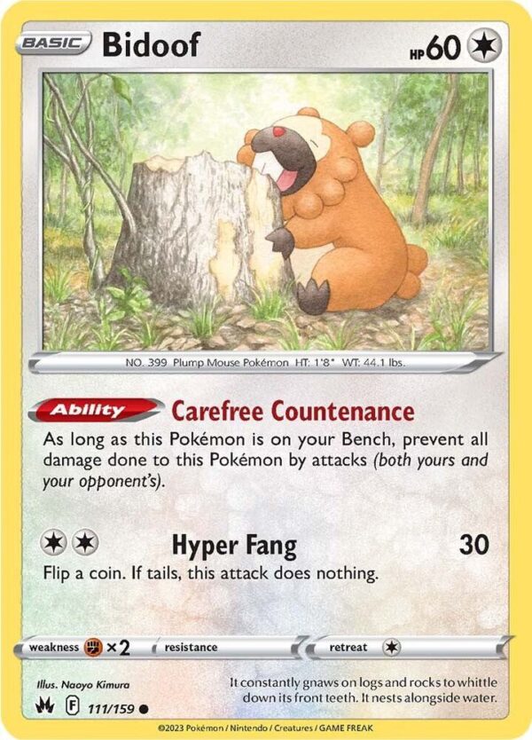 Bidoof 111/159 Normal Crown Zenith